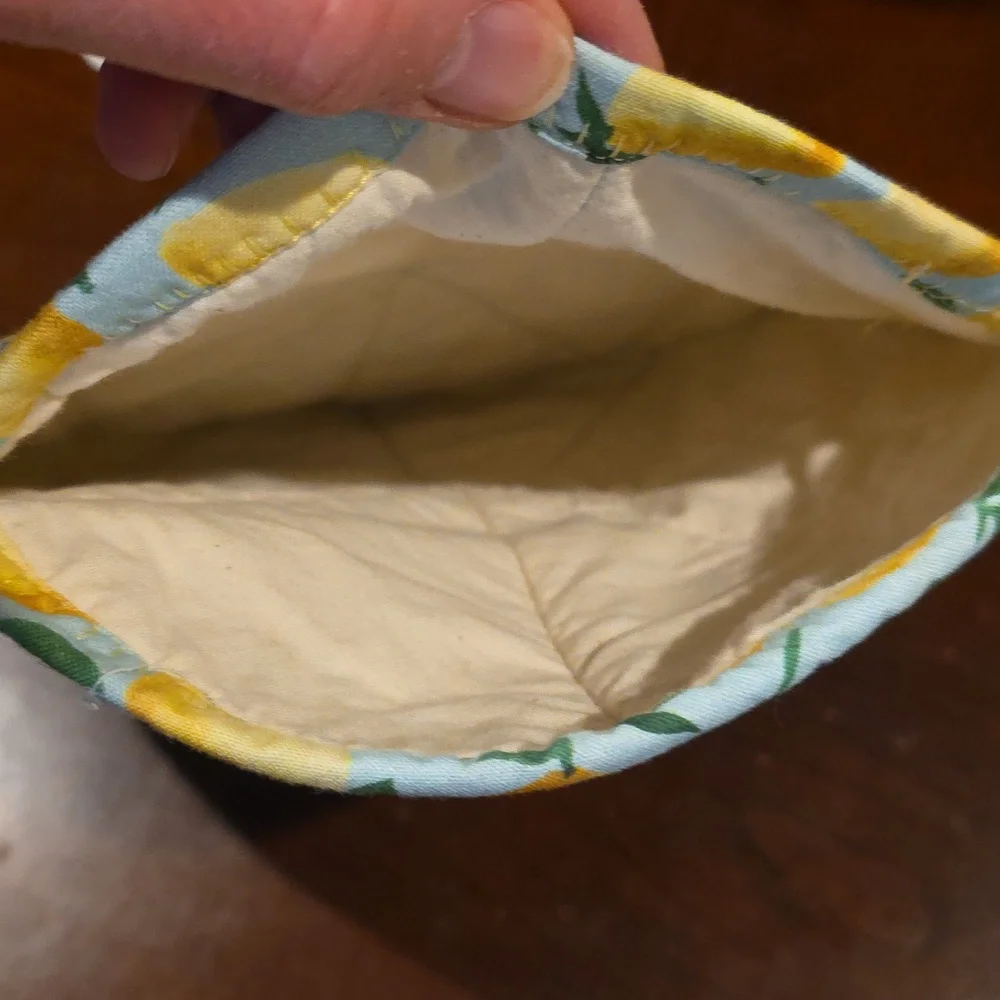 Yellow Lemon Tortilla Holder Upcycled Blue Denim Jeans Keeps Tortillas Warm